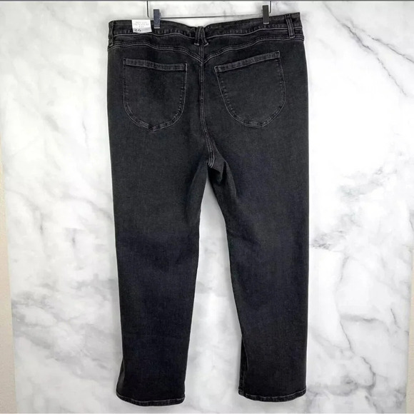 NWT Lane Bryant Signature Fit Slim Straight Jeans Gold Foil Side Stripe Plus 24 - Picture 2 of 10